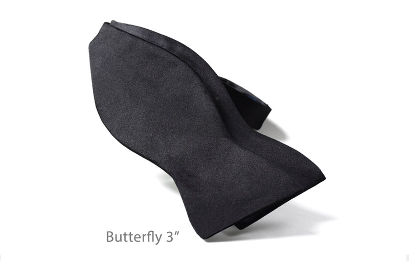 Black Satin Butterfly 3" Bow Tie