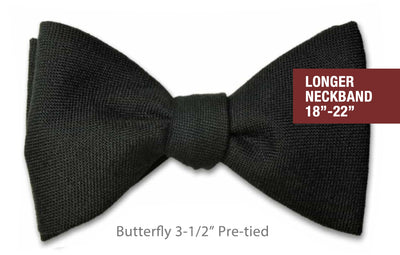 Black Wool Butterfly 3-1/2" Pre-tied 18-22"
