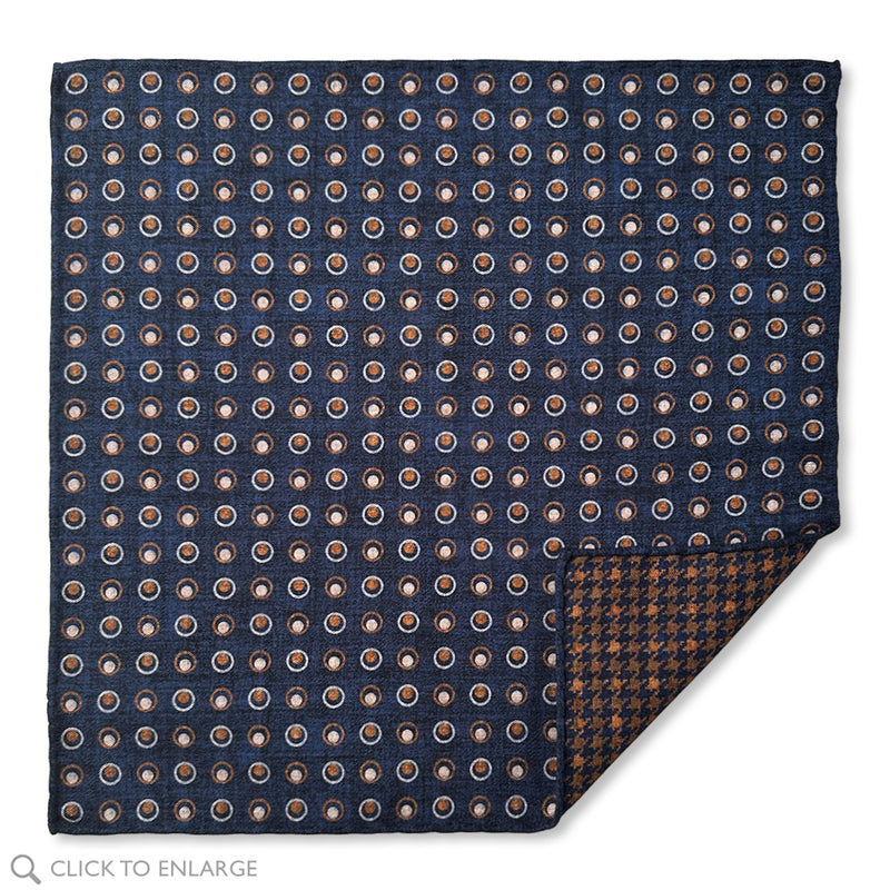 Blue Orbit Reversible Pocket Square