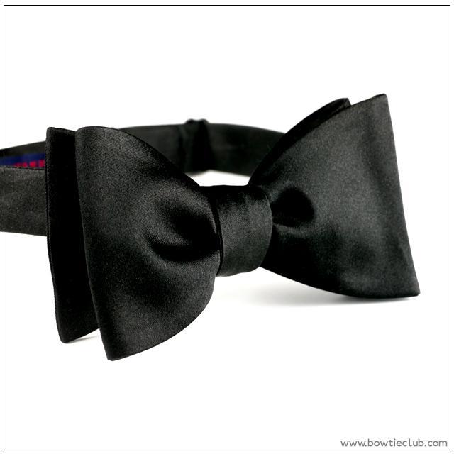 Black Satin Butterfly 2-3/4" Bow Tie