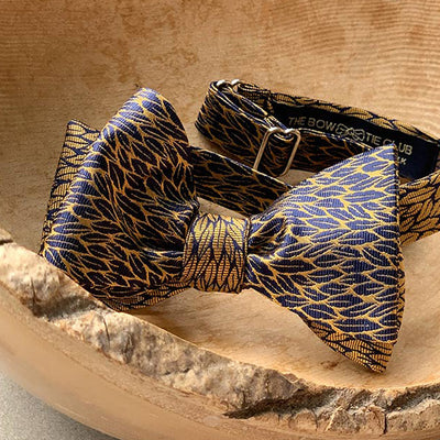 Golden Laurel Reversible Bow Tie