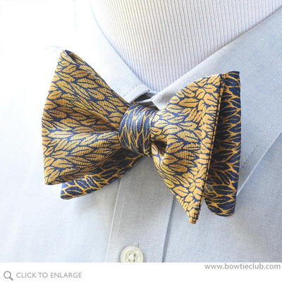 Golden Laurel Reversible Bow Tie