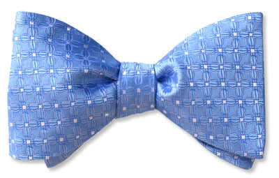 Lobelia Carolina blue woven bow tie