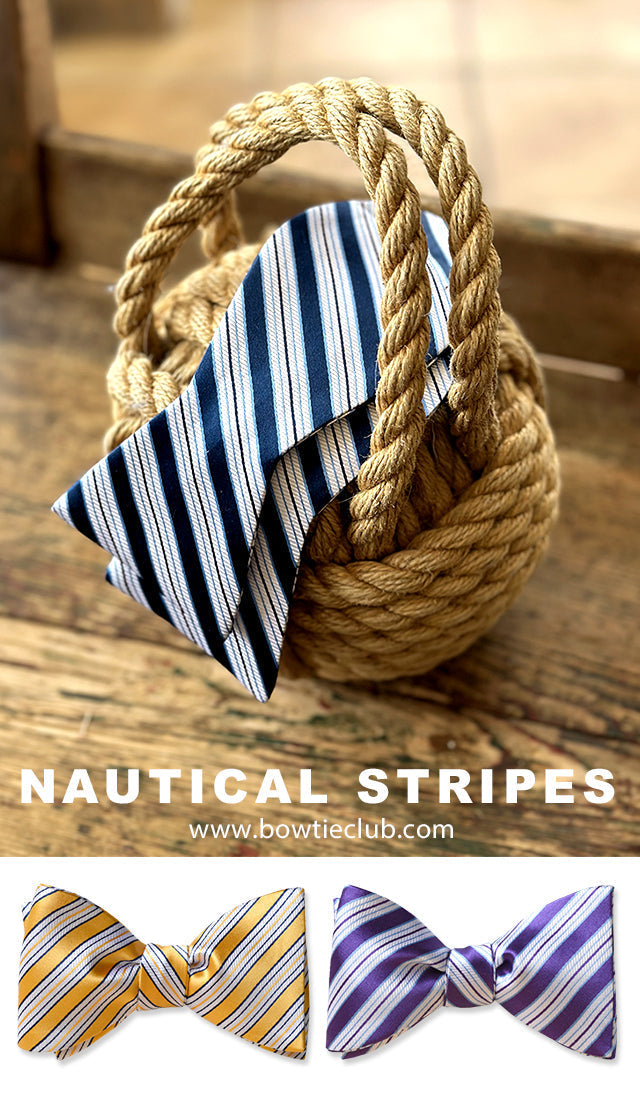 Nautical Purple Bow Tie