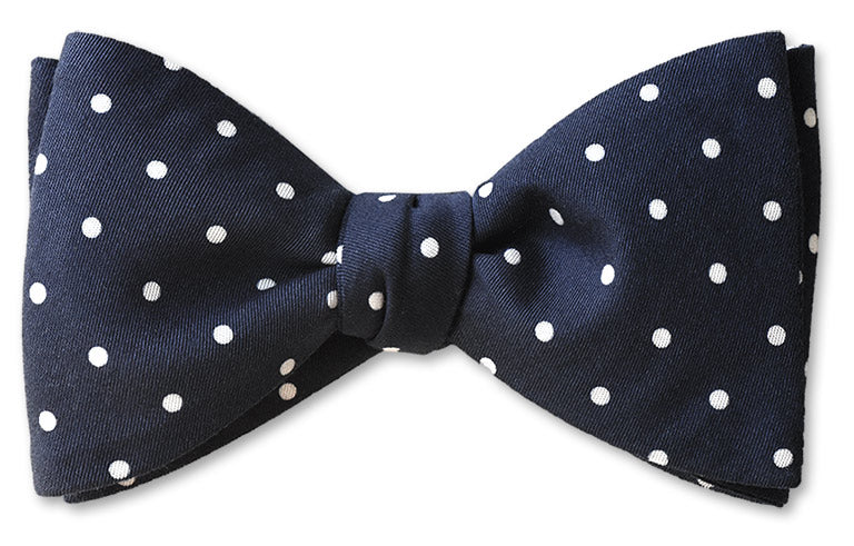 Navy Dots Cotton Bow Tie