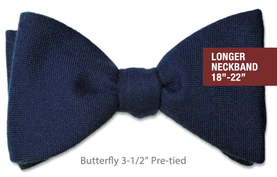 Navy Wool Butterfly 3-1/2" Pre-tied 18-22"