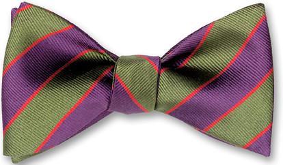bow ties american made green purple stripes