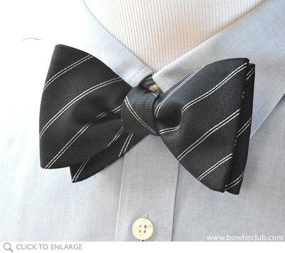 Black stripes pre-tied already tied bow tie