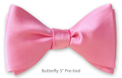 Pink Satin 3" Butterfly Pre-tied