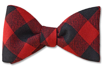 rob roy buffalo plaid tartan wool bow tie