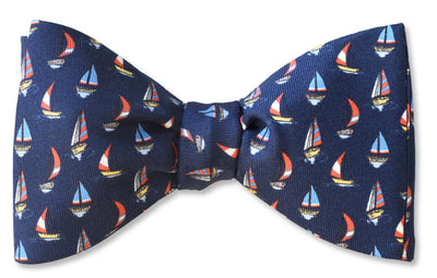 Sailboats Navy Pre-tied