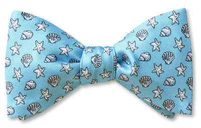 Seashells Blue Bow Tie