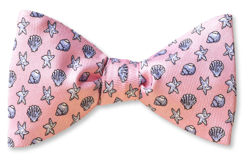 Seashells Pink Bow Tie