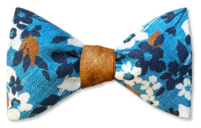 Secret Garden Blue Reversible Bow Tie