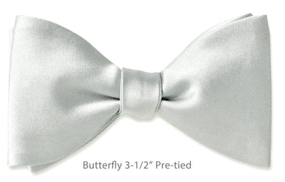 White Satin Butterfly 3-1/2" Pre-tied