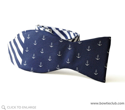Blue Anchor Bow Tie