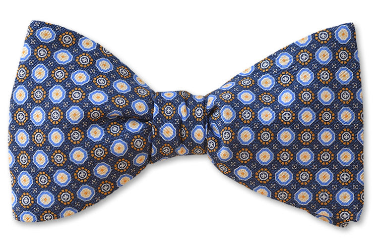 Blue Circles Cotton Bow Tie