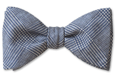 Blur Glen Plaid cotton bow tie made from high thread count washable cotton