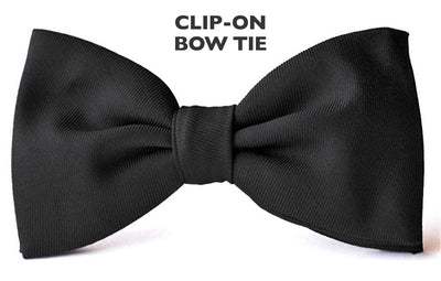 Black Silk Clip-on Bow Tie