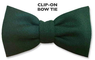 Hunter Green Scottish Wool Clip on Bow Tie