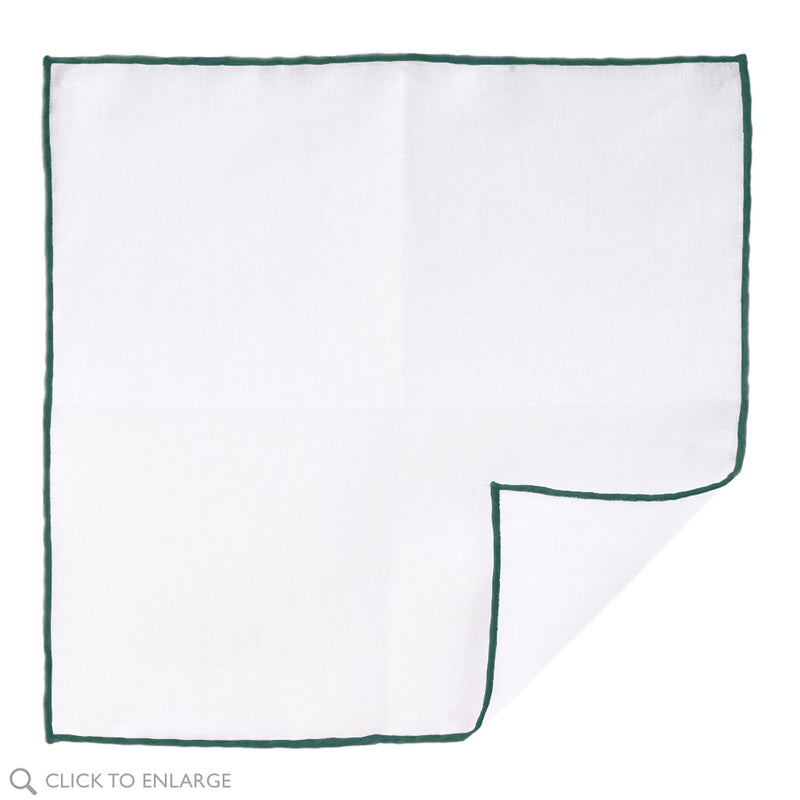 Linen Hunter Green Pocket Square
