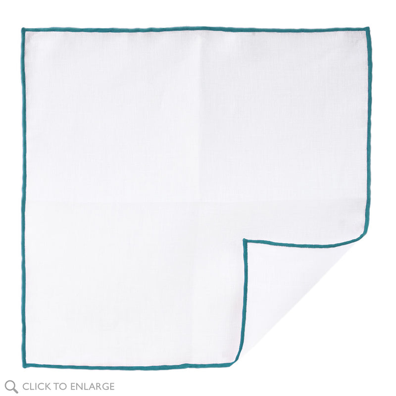 Linen Teal Pocket Square