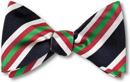 bow ties american made black red green stripes