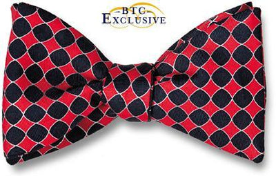 bow ties designer american made checkerboard silk red black