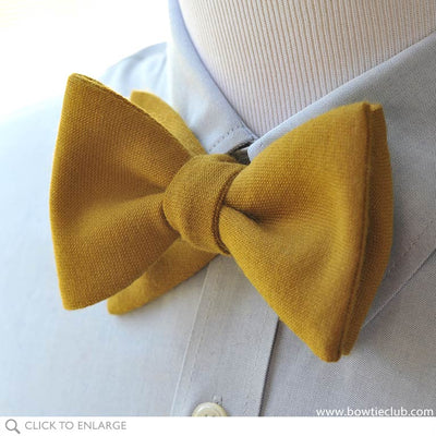 Mustard Yellow Wool Bow Tie