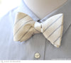 Pre-tied silk white stripes bow tie
