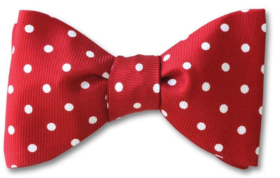 Red Polka Dots Silk Bow Tie | Red Rover