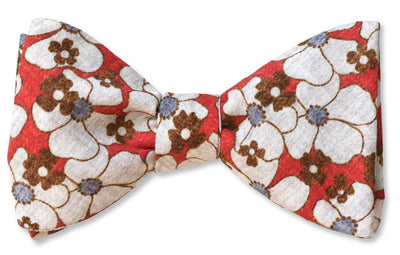Summer Garden Red Cotton Bow Tie