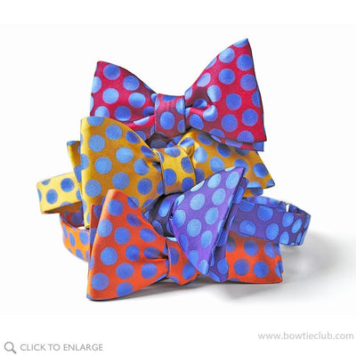 Tuscany Yellow Polka Dots Silk Bow Tie