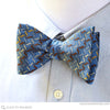Upminster woven blue silk bow tie