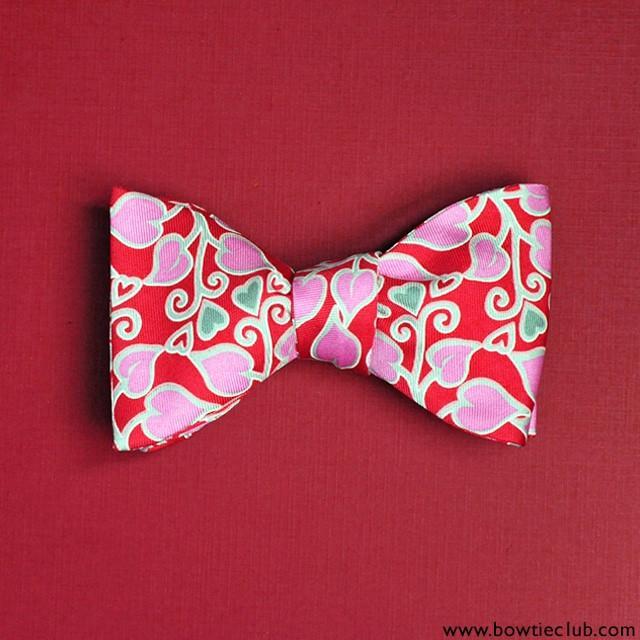 Hearts Valentine's Day Silk Bow Tie