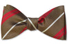 Pre-tied mens bow striped bow tie in red, white and brown