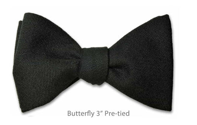 Black Wool 3" Butterfly Pre-tied