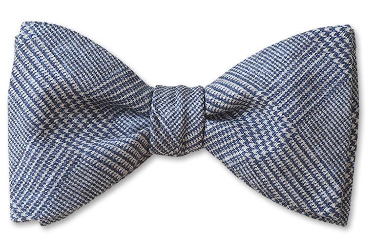 Blue Glen Plaid Cotton Bow Tie