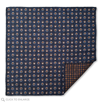 Blue Orbit Reversible Pocket Square