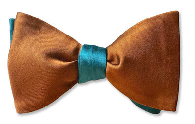 Brown/Teal Satin Pre-tied