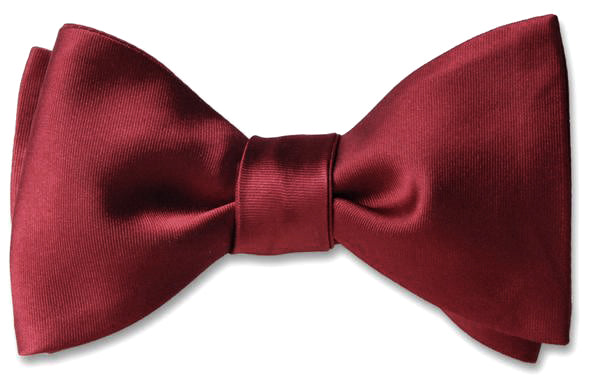 Burgundy Satin Bow Tie