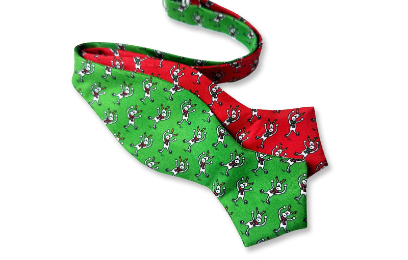 Dancing Reindeers Reversible DP Self-tie