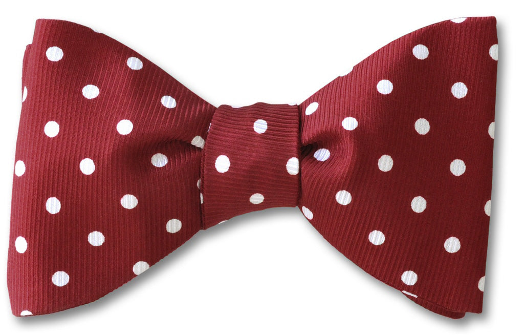 Deep Burgundy Polka Dots Bow Tie