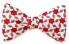 Pinwheel Pattern Cotton Red And White Men's Bow Tie