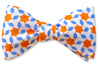 Pinwheel Pattern Cotton Orange And White Men's Bow Tie