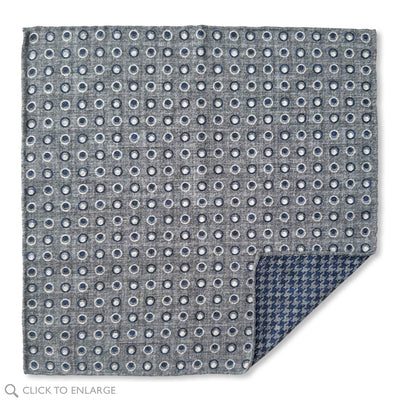 Grey Orbit Reversible Pocket Square