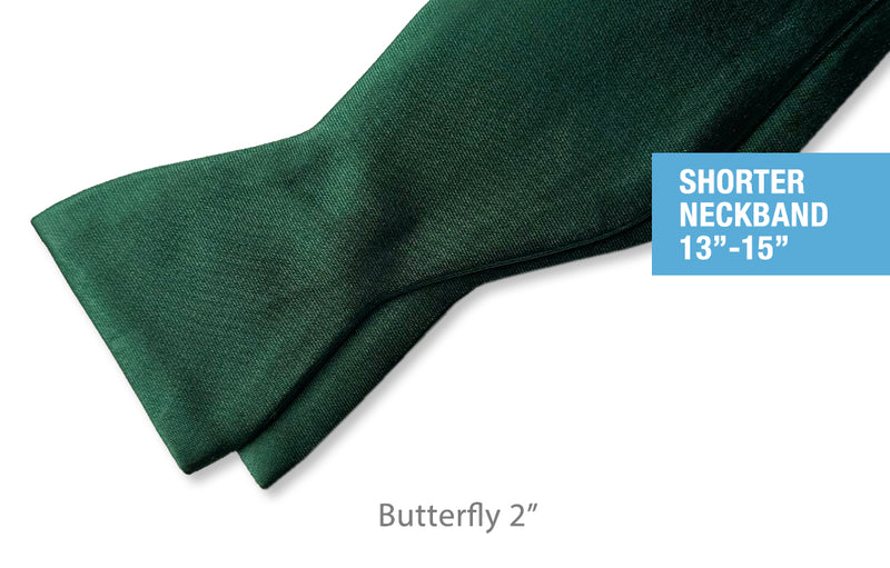 Hunter Green Satin 2" Butterfly 13-15"