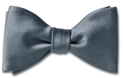 Slate Dark Grey Satin Pre-tied
