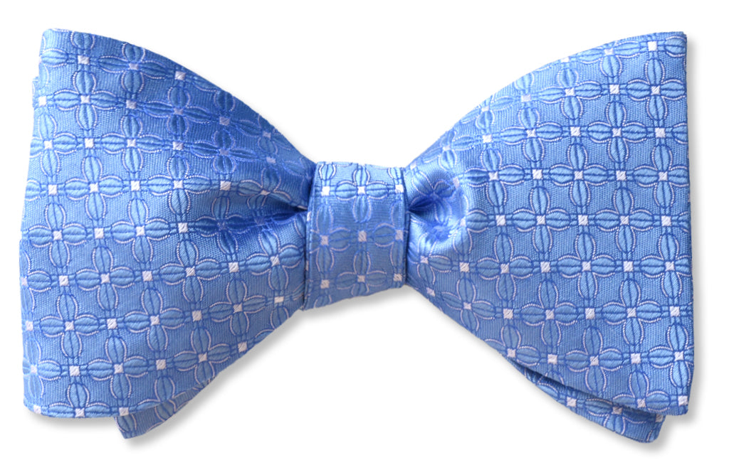 Lobelia Carolina blue woven bow tie