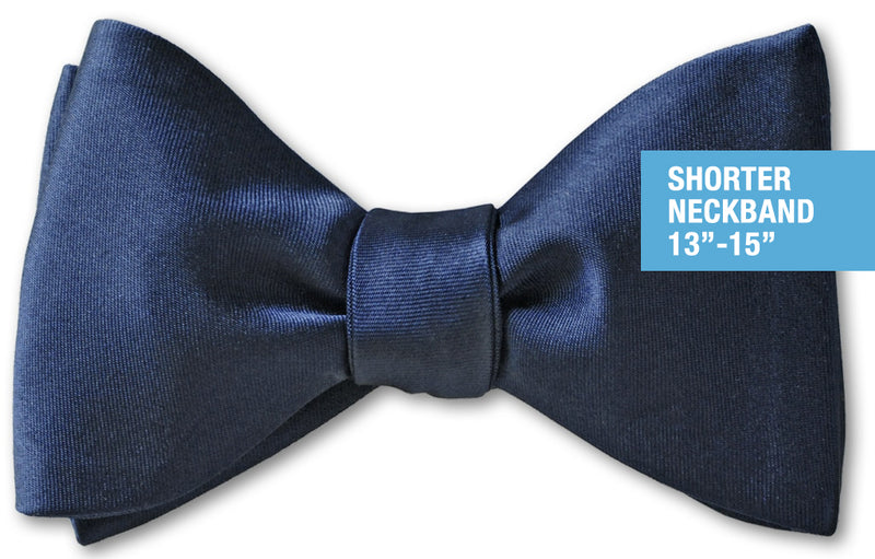 Navy Satin Butterfly 2-3/4" Self-tie Small